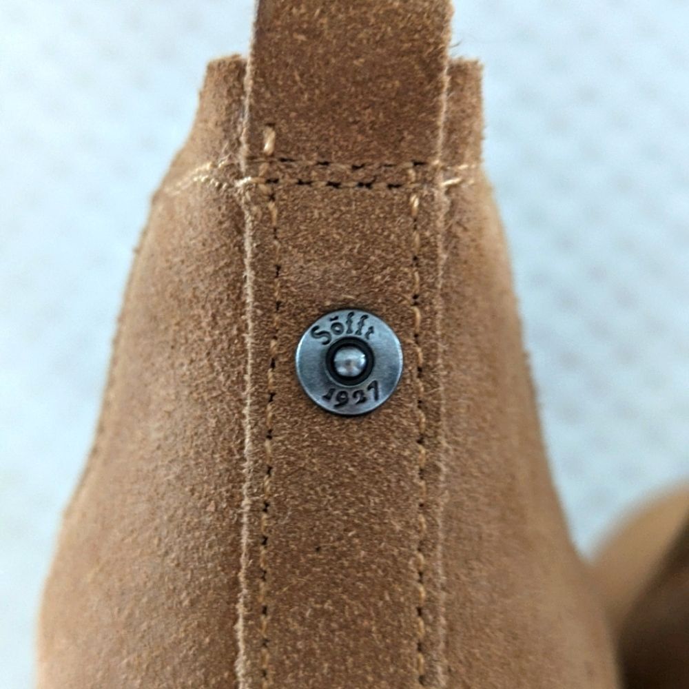 Sofft Utley Redwood Brown Wedge Bootie, Stacked Heel, Women's Size 7 1/2 - Picture 8 of 13